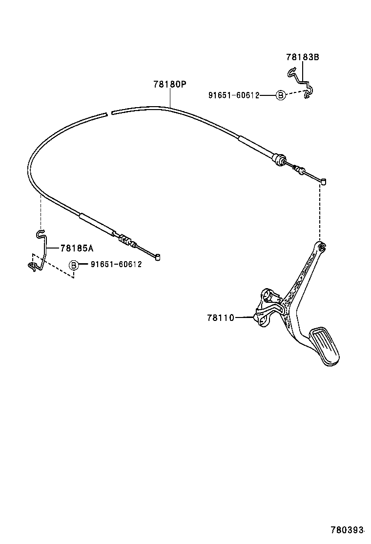 78183-52080 CLAMP, ACCELERATOR CONTROL CABLE product image