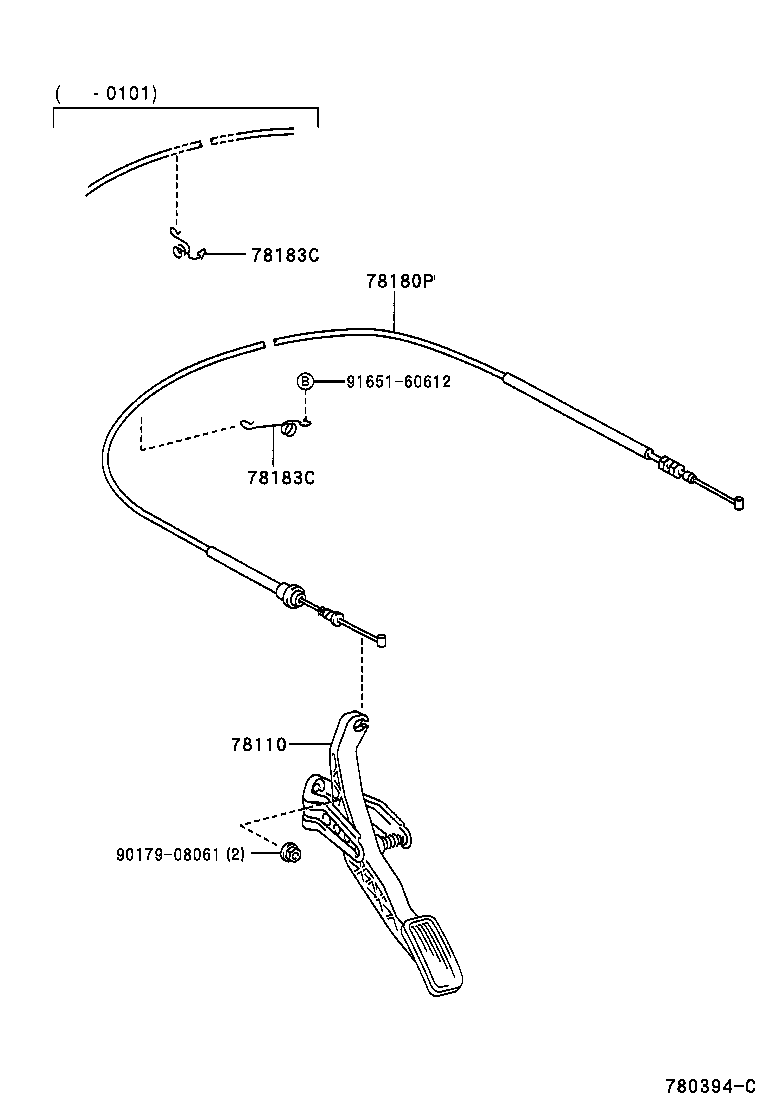 78183-52080 CLAMP, ACCELERATOR CONTROL CABLE product image