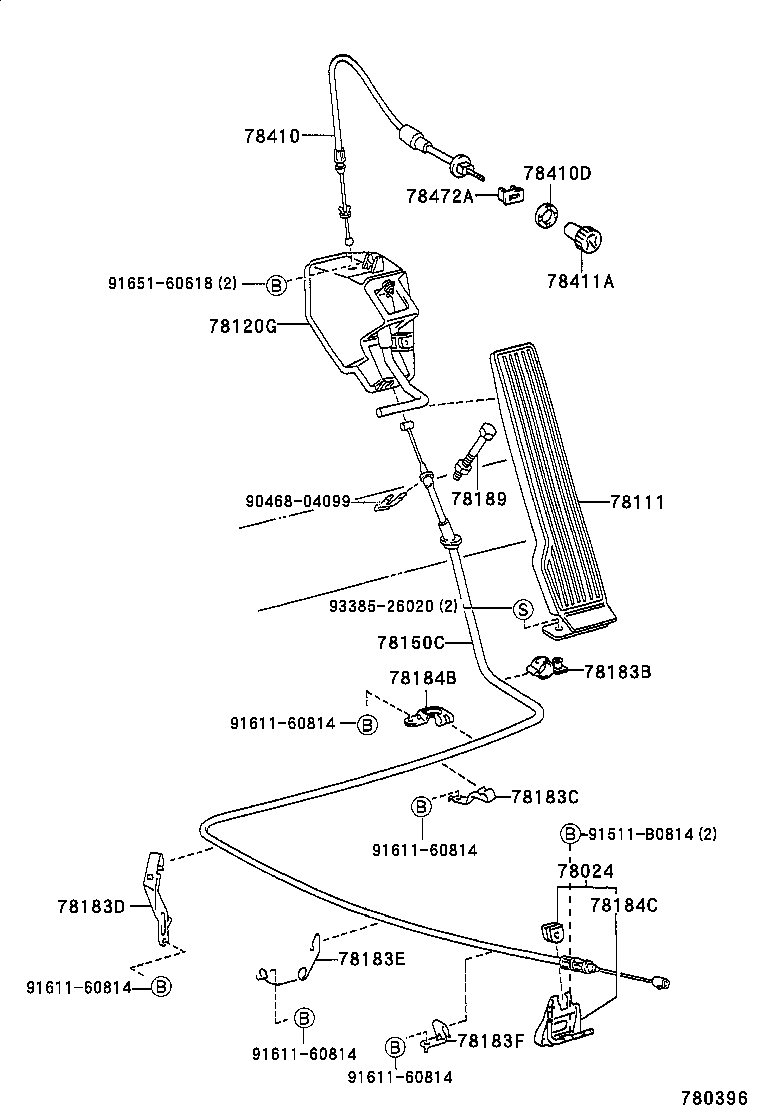 78183-37220 CLAMP, ACCELERATOR CONTROL CABLE product image