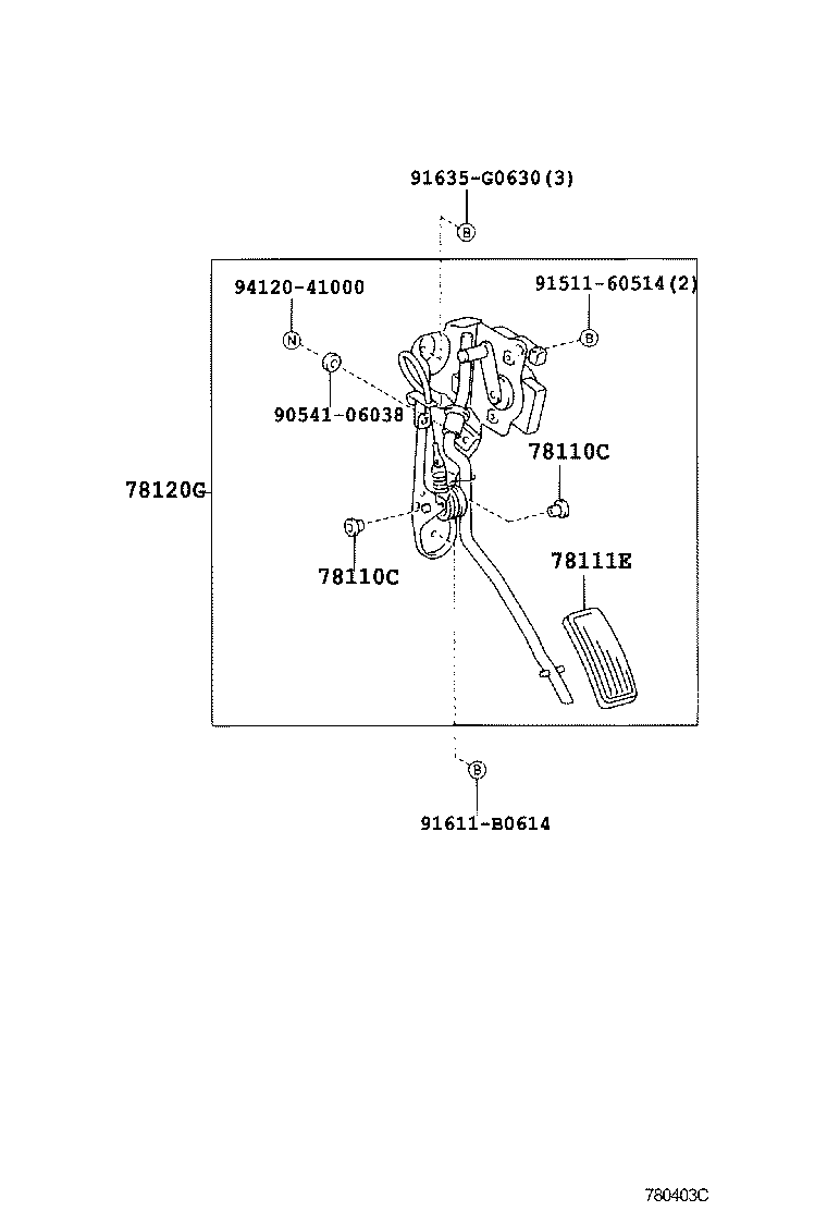 78120-60180 ROD ASSY, ACCELERATOR PEDAL product image