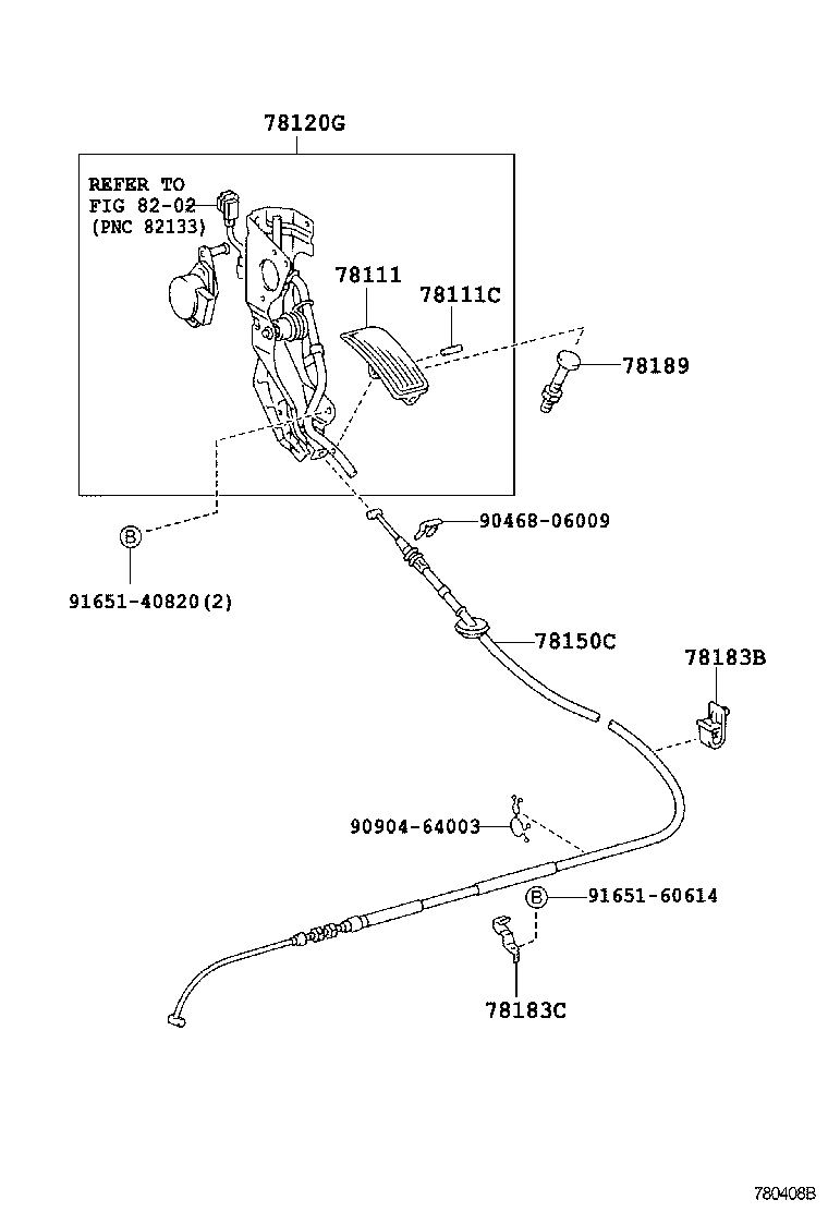 78183-27010 CLAMP, ACCELERATOR CONTROL CABLE product image
