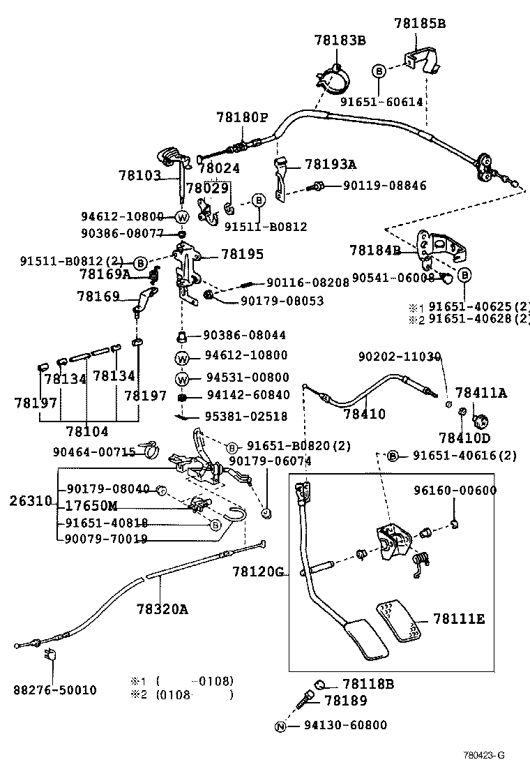 78180-60201 CABLE ASSY, ACCELERATOR CONTROL product image