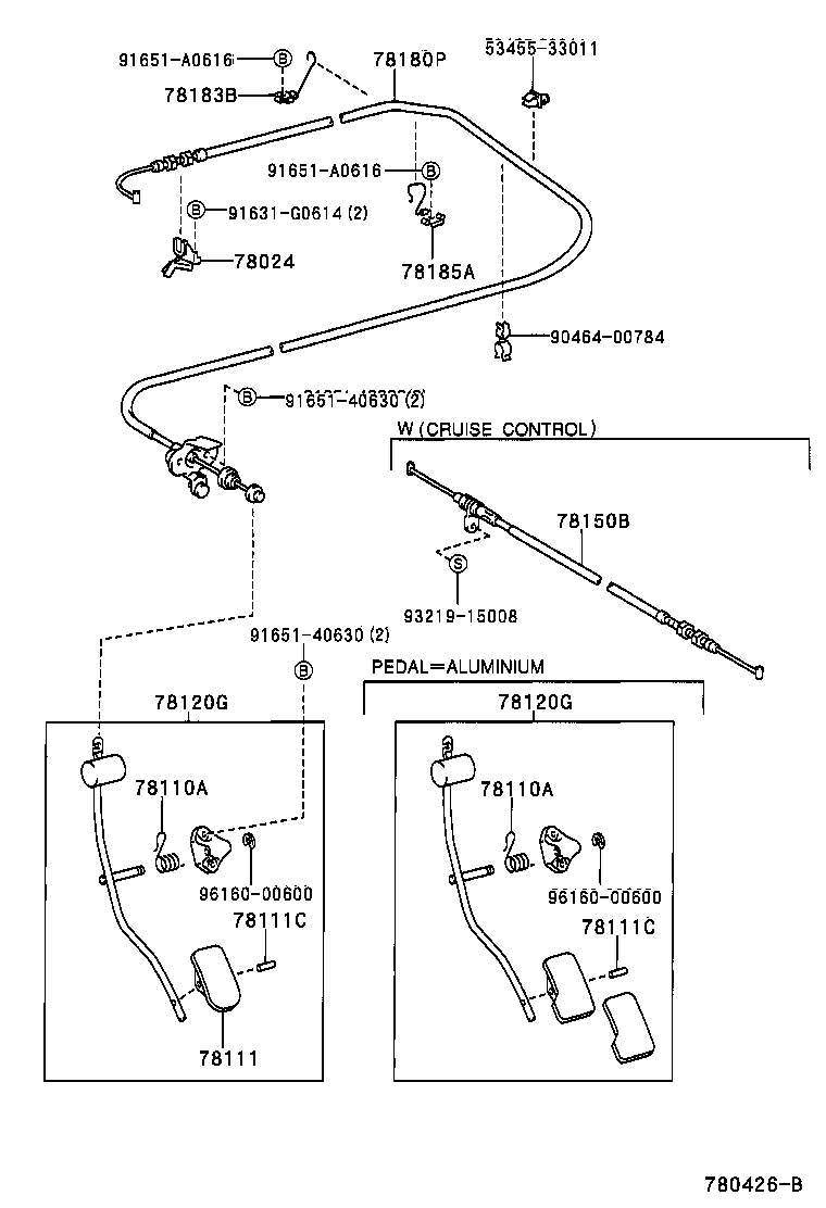Toyota 78120-20790 ROD ASSY, ACCELERATOR PEDAL