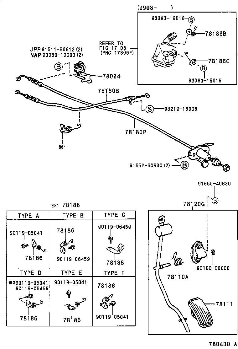 Toyota 78120-33060 ROD ASSY, ACCELERATOR PEDAL
