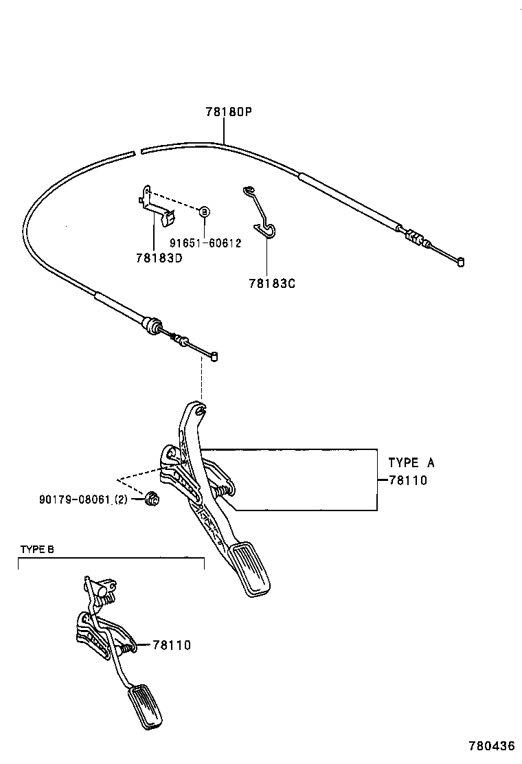 78183-52080 CLAMP, ACCELERATOR CONTROL CABLE product image