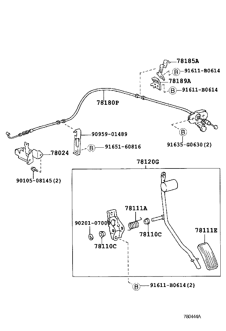 78183-60100 CLAMP, ACCELERATOR CONTROL CABLE product image