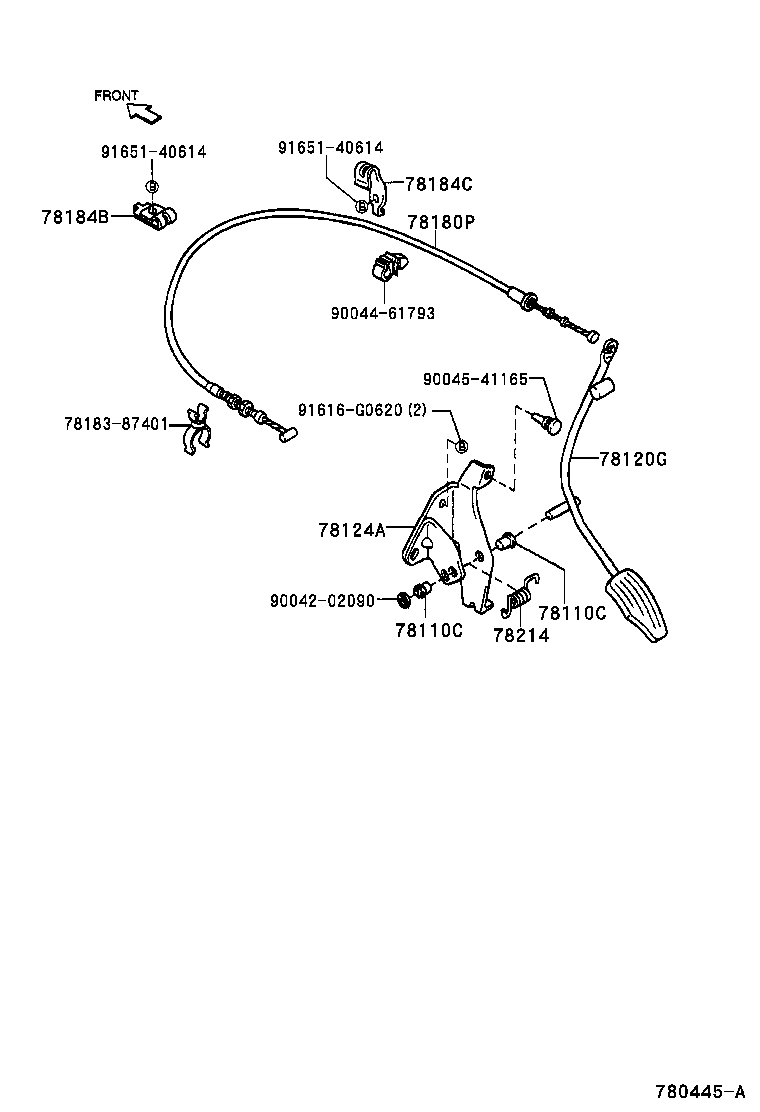 78184-87402 BRACKET, ACCELERATOR CONTROL CABLE product image