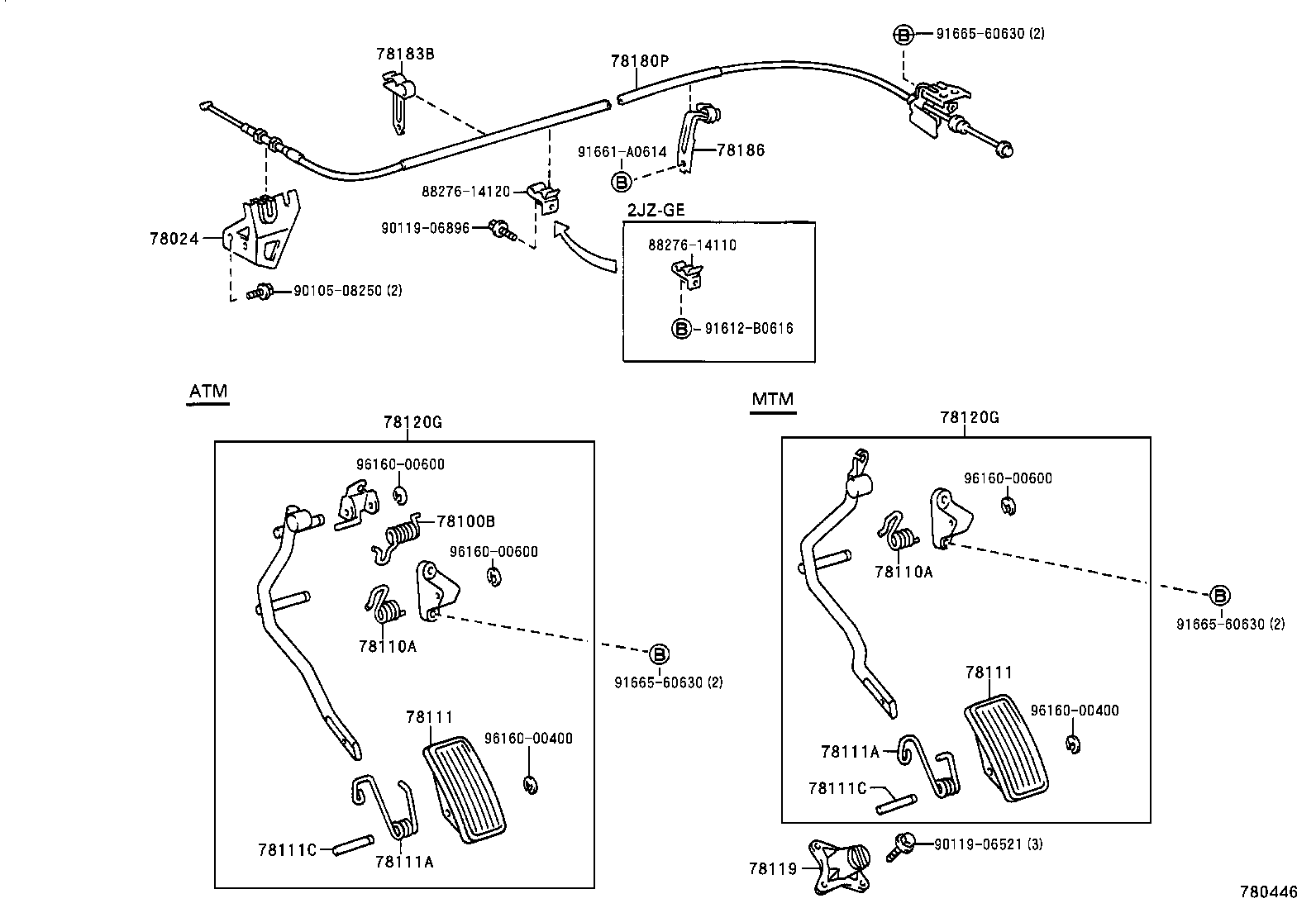 78024-30160 BRACKET SUB-ASSY, ACCELERATOR CONTROL CABLE product image
