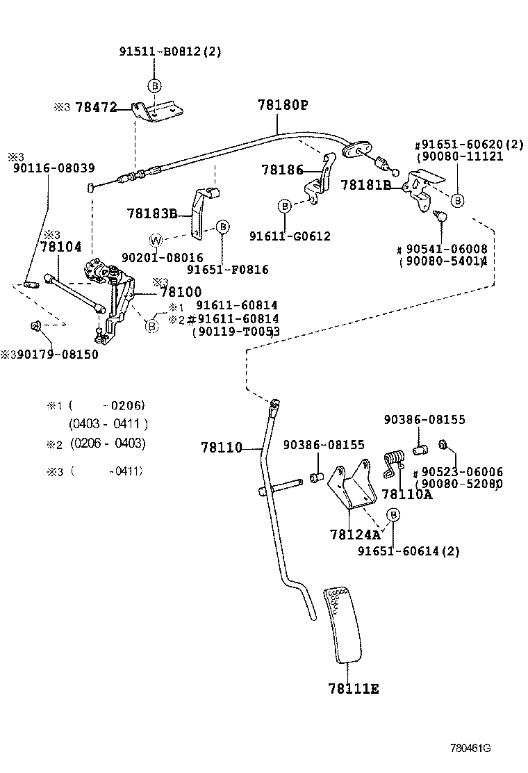 78124-0B070 BRACKET, ACCELERATOR PEDAL ROD product image