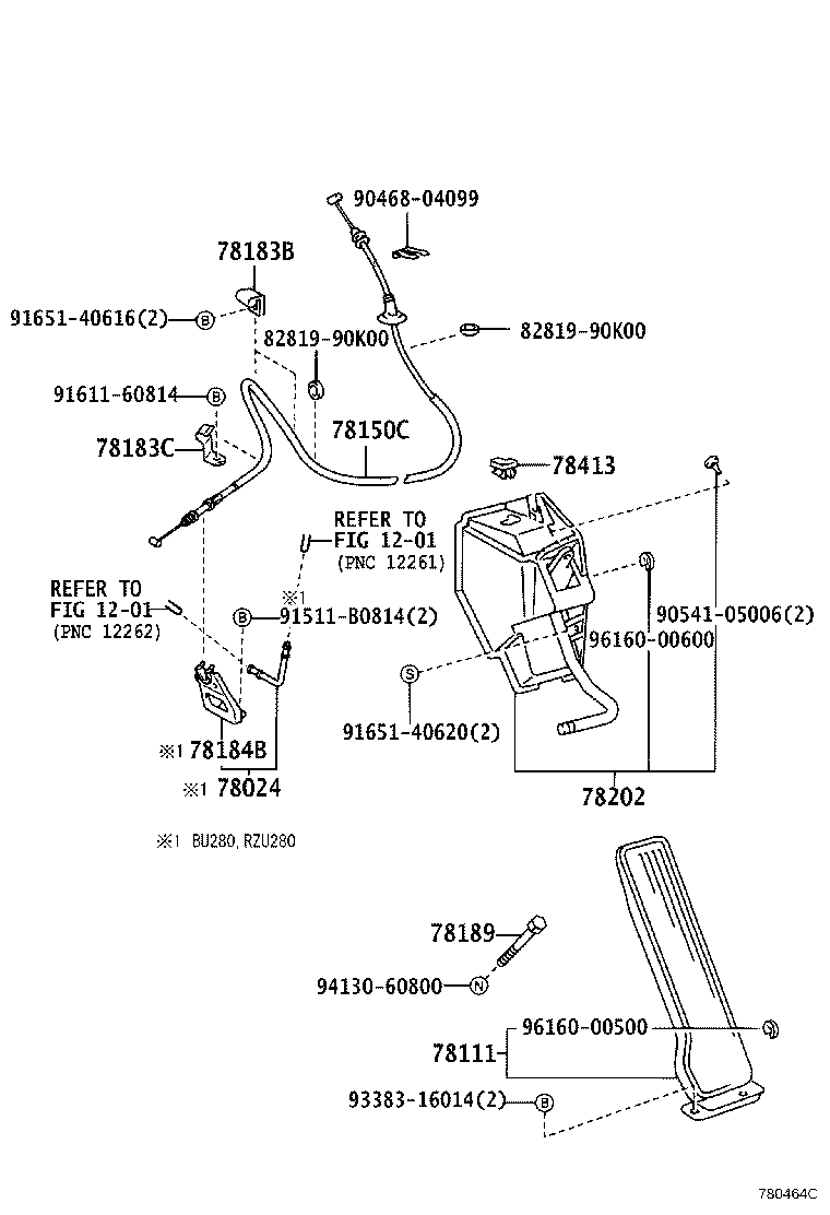 78184-37080 BRACKET, ACCELERATOR CONTROL CABLE product image