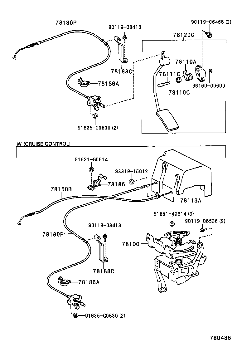 78184-35100 BRACKET, ACCELERATOR CONTROL CABLE product image