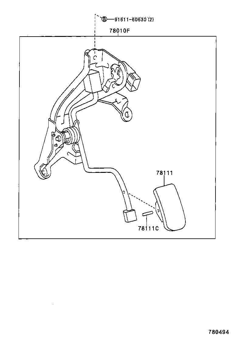 78010-47010 PEDAL ASSY, ACCELERATOR product image