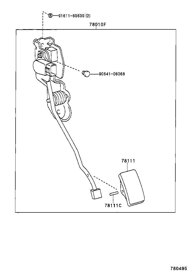 78010-47020 PEDAL ASSY, ACCELERATOR product image