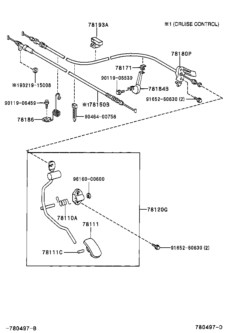 78180-YC020 CABLE ASSY, ACCELERATOR CONTROL product image