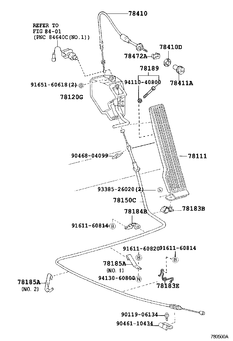 78183-37030 BRACKET, ACCELERATOR CONTROL CABLE product image