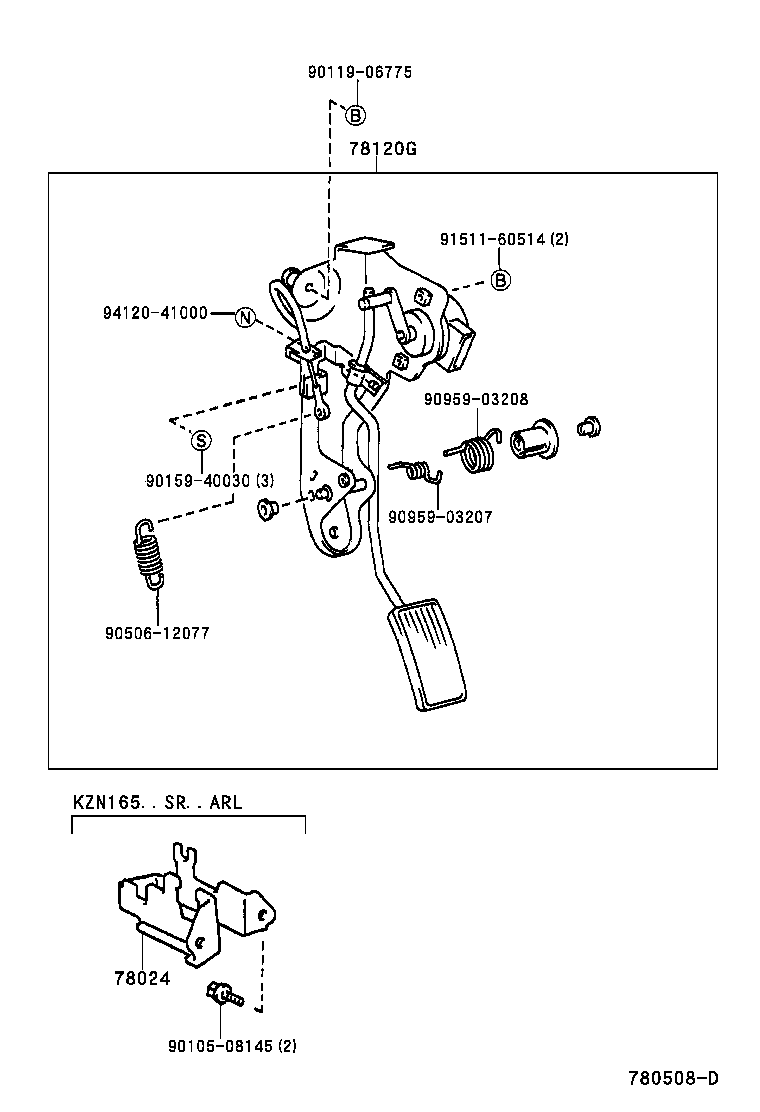 78185-35110 CLAMP, ACCELERATOR CONTROL CABLE, NO.2 product image