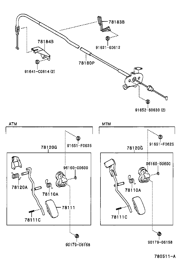 78183-21010 CLAMP, ACCELERATOR CONTROL CABLE product image