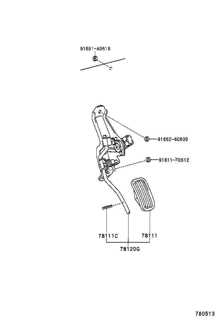 78183-21010 CLAMP, ACCELERATOR CONTROL CABLE product image