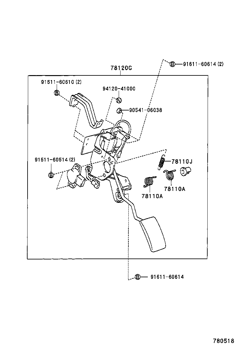 78184-35100 BRACKET, ACCELERATOR CONTROL CABLE product image