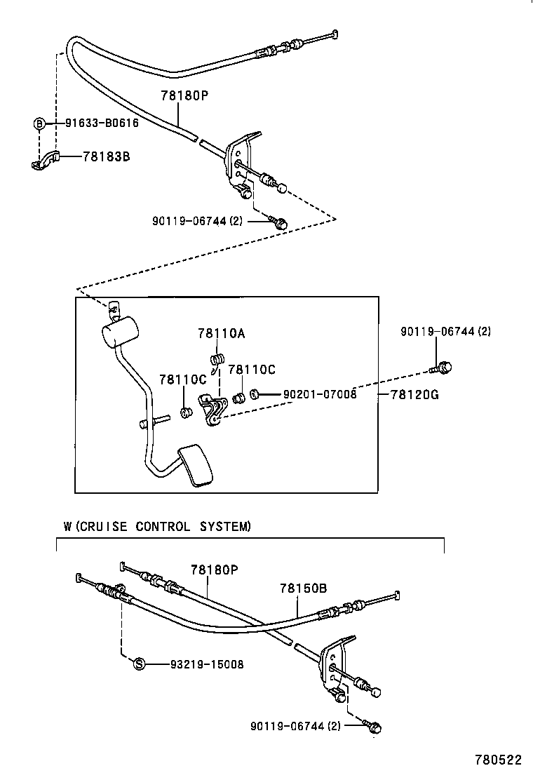 78180-42110 CABLE ASSY, ACCELERATOR CONTROL product image