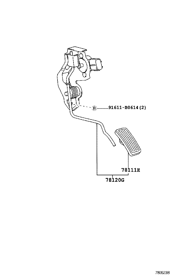 78185-60080 CLAMP, ACCELERATOR CONTROL CABLE, NO.2 product image