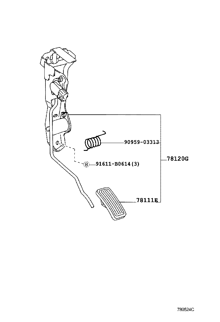 78185-60080 CLAMP, ACCELERATOR CONTROL CABLE, NO.2 product image