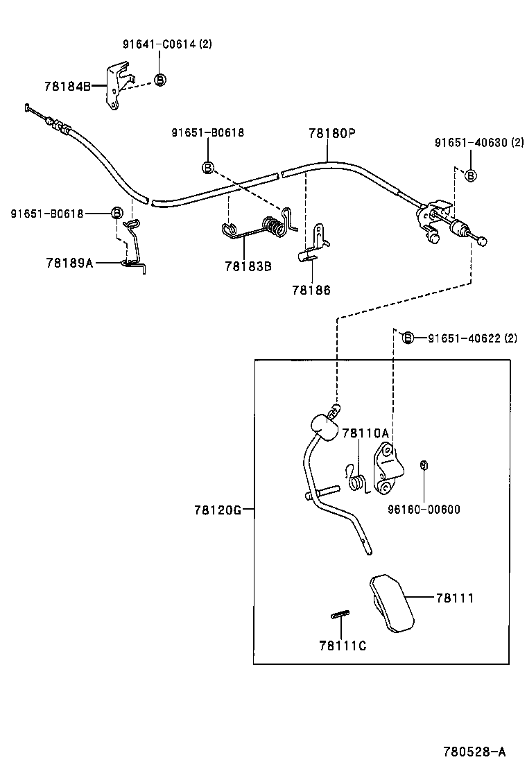 78180-1A720 CABLE ASSY, ACCELERATOR CONTROL product image