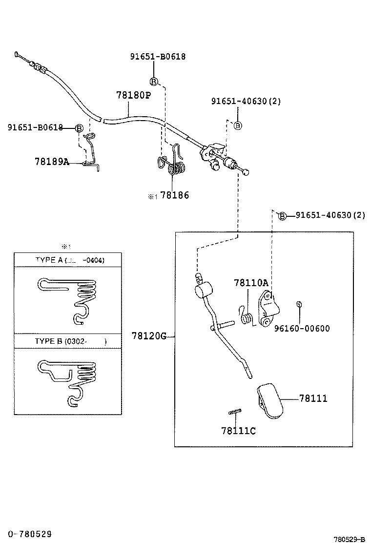 78189-02010 SUPPORT, ACCELERATOR CONTROL CABLE, NO.2 product image