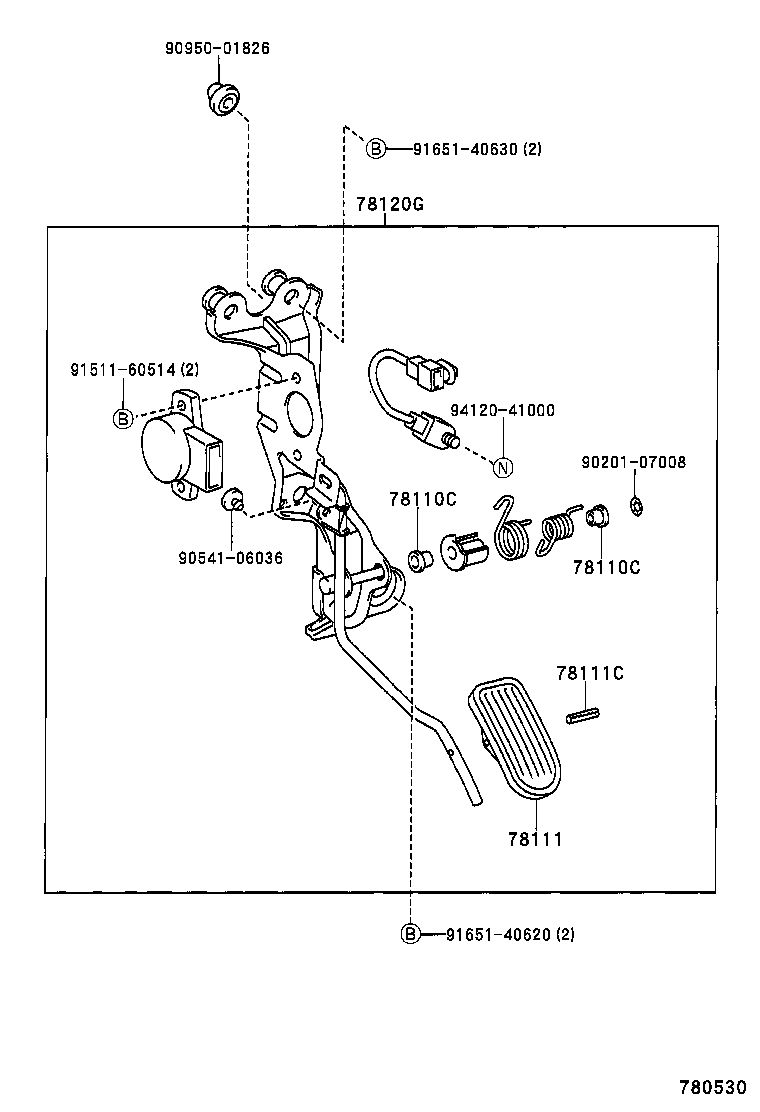 78183-12230 CLAMP, ACCELERATOR CONTROL CABLE product image