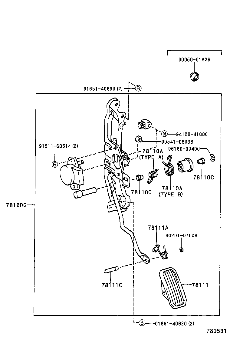78183-12230 CLAMP, ACCELERATOR CONTROL CABLE product image