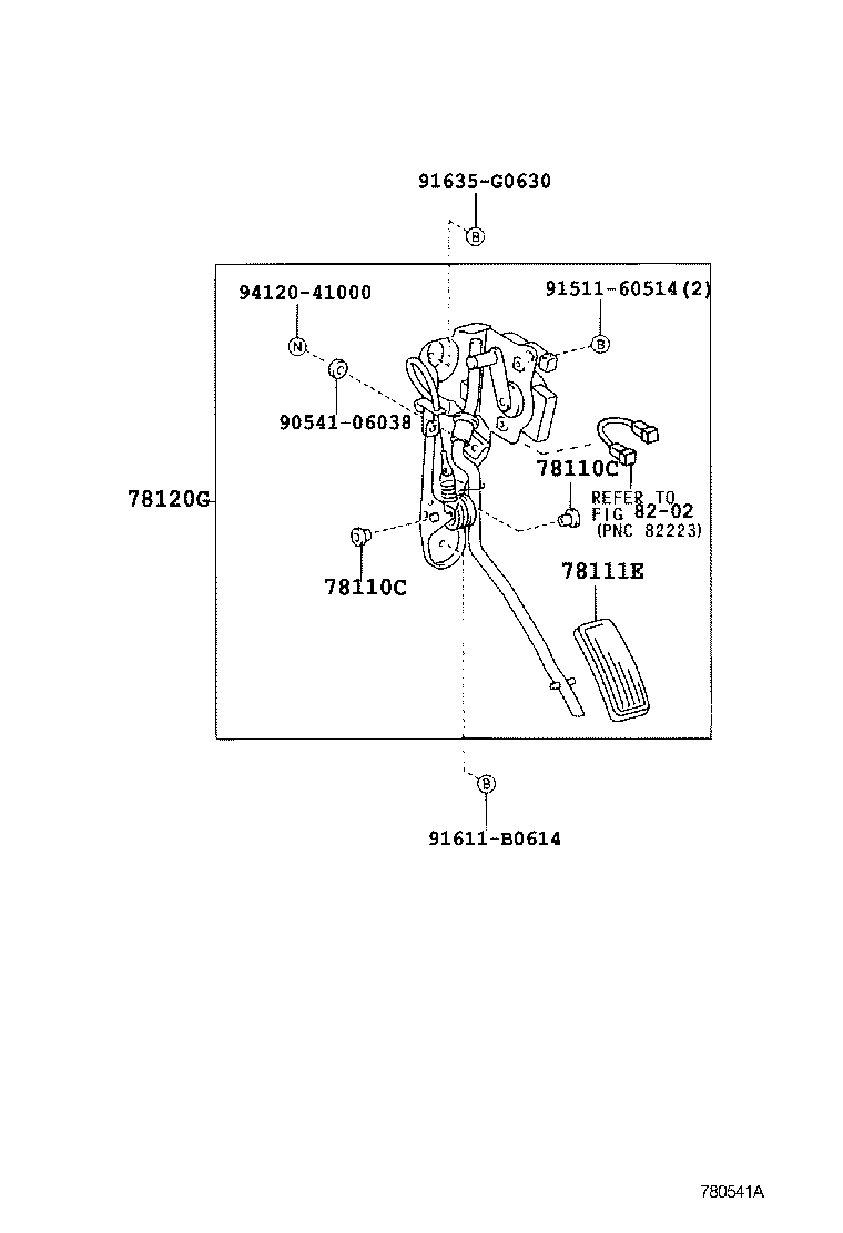 78185-60080 CLAMP, ACCELERATOR CONTROL CABLE, NO.2 product image