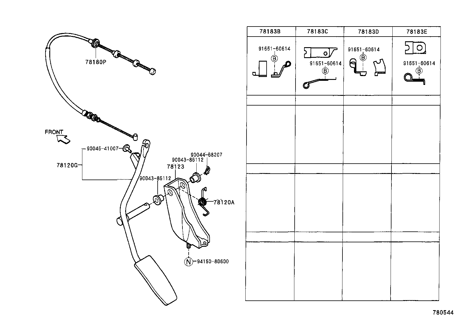 78183-97511 CLAMP, ACCELERATOR CONTROL CABLE product image