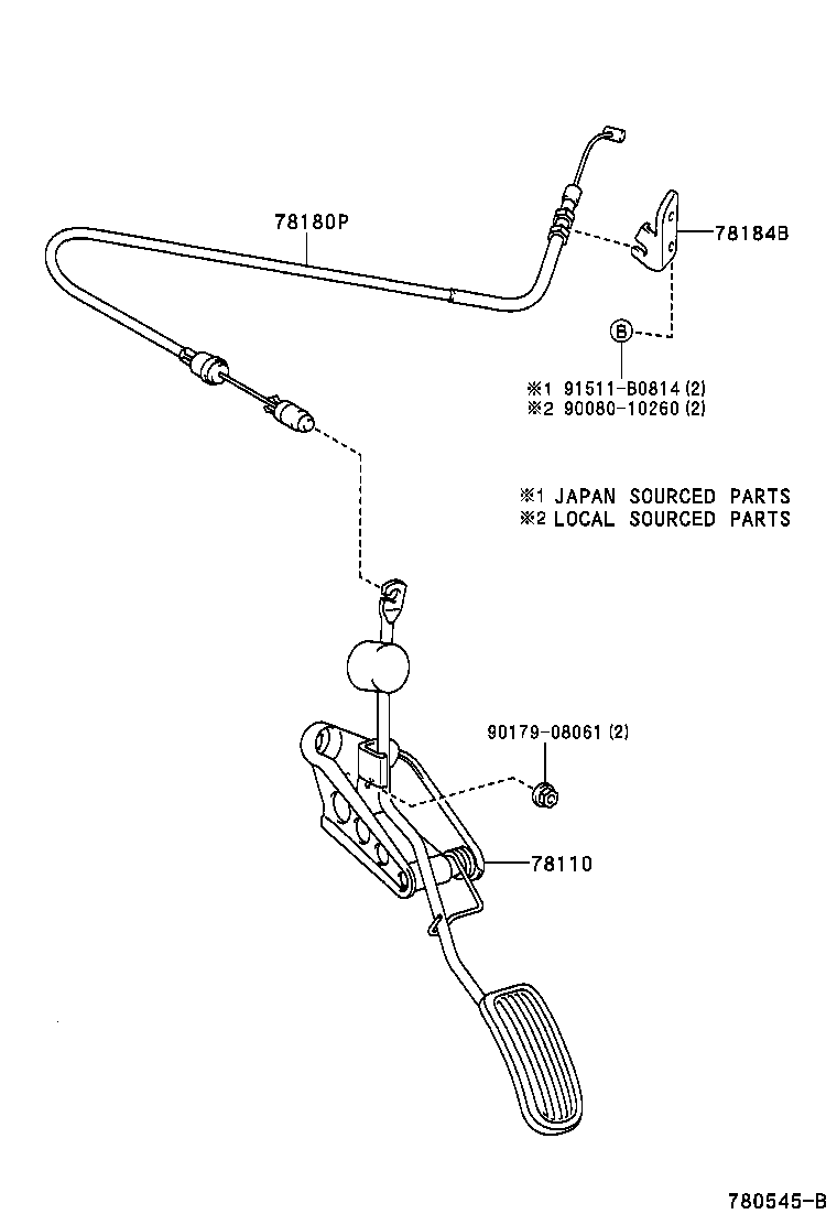 78183-0D070 CLAMP, ACCELERATOR CONTROL CABLE product image