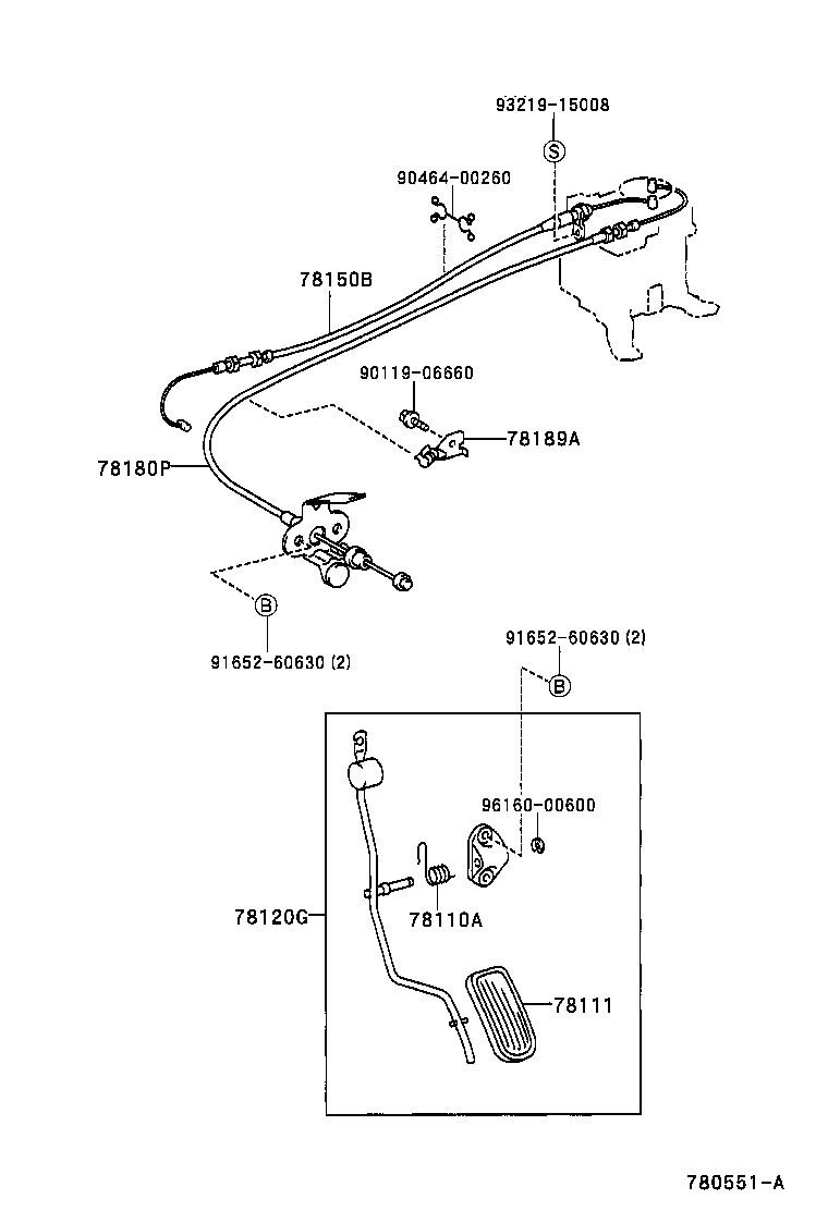 Toyota 78120-48050 ROD ASSY, ACCELERATOR PEDAL