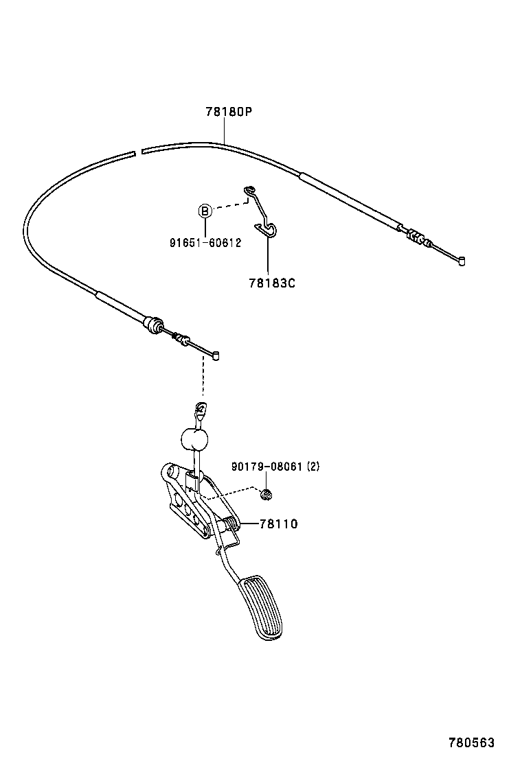 78183-52090 CLAMP, ACCELERATOR CONTROL CABLE product image