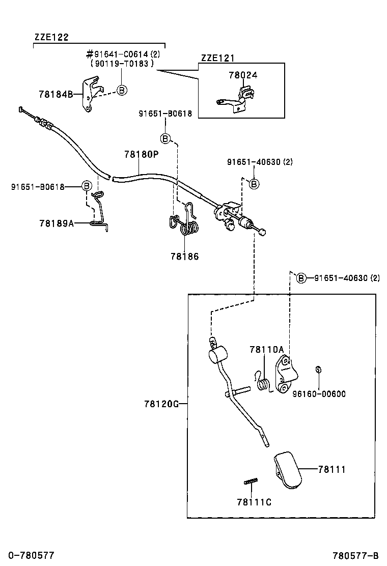 78180-02230 CABLE ASSY, ACCELERATOR CONTROL product image