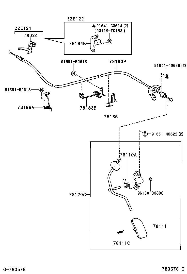 78180-02230 CABLE ASSY, ACCELERATOR CONTROL product image