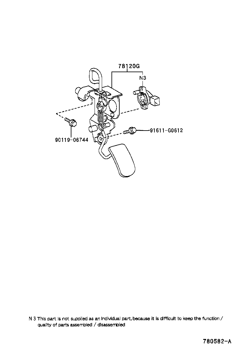 78185-42010 CLAMP, ACCELERATOR CONTROL CABLE, NO.2 product image