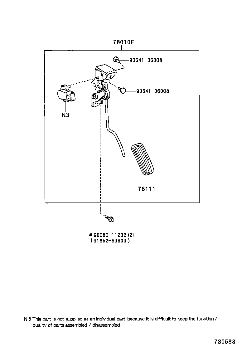 78010-33020 PEDAL ASSY, ACCELERATOR product image
