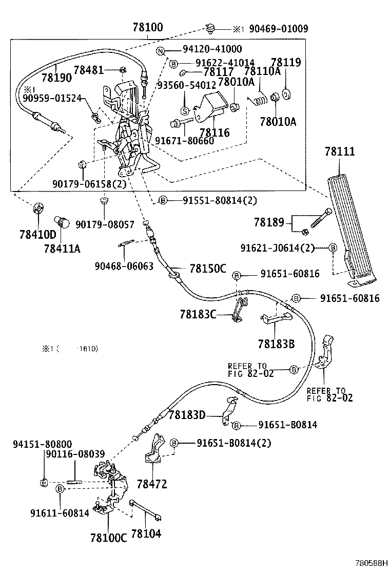 78150-37482 WIRE ASSY, ACCELERATOR FLEXIBLE product image