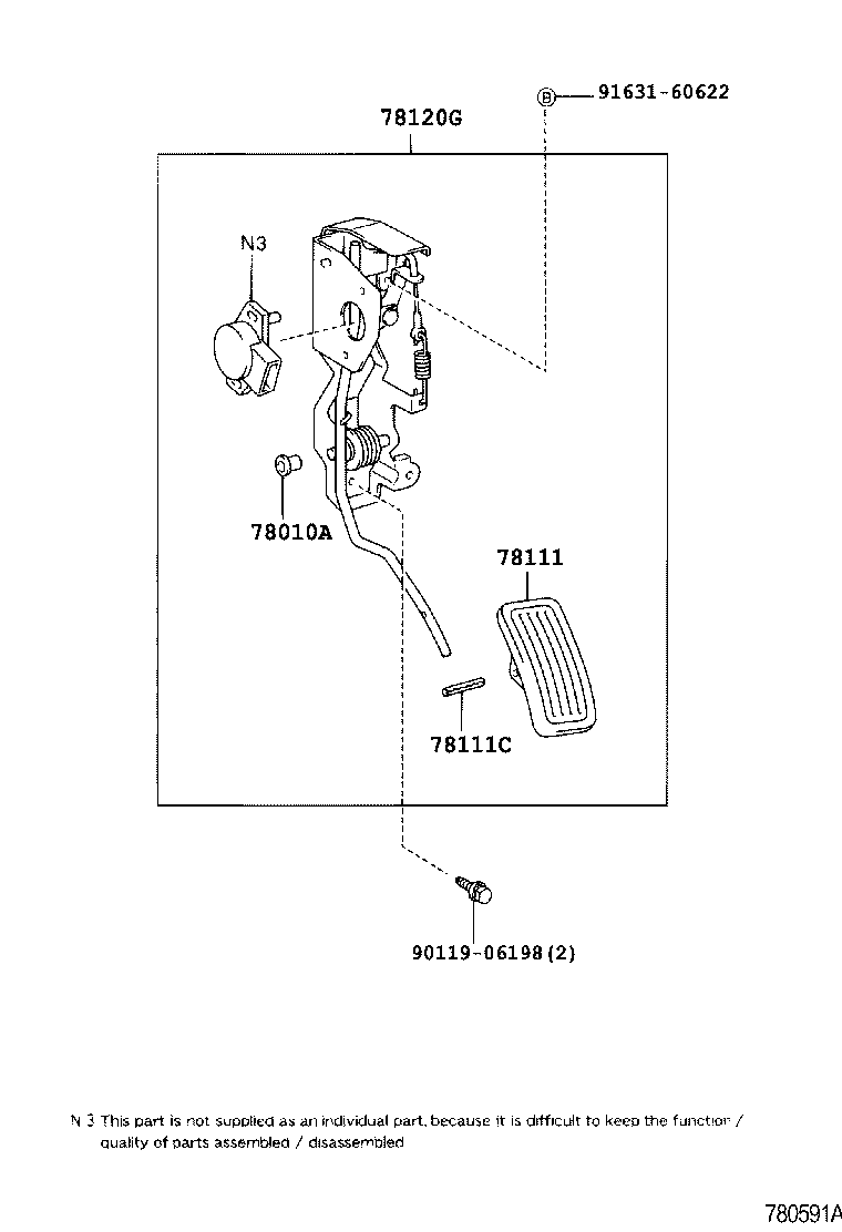 78180-89161 CABLE ASSY, ACCELERATOR CONTROL product image