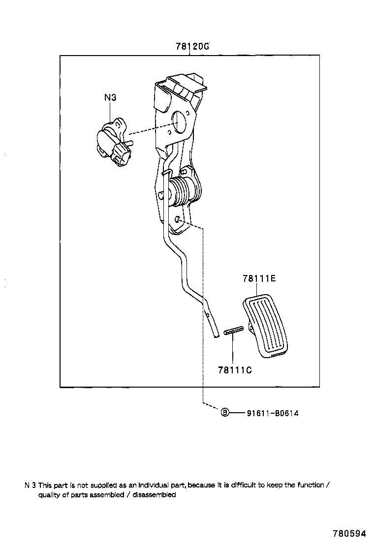 78120-35210 ROD ASSY, ACCELERATOR PEDAL product image