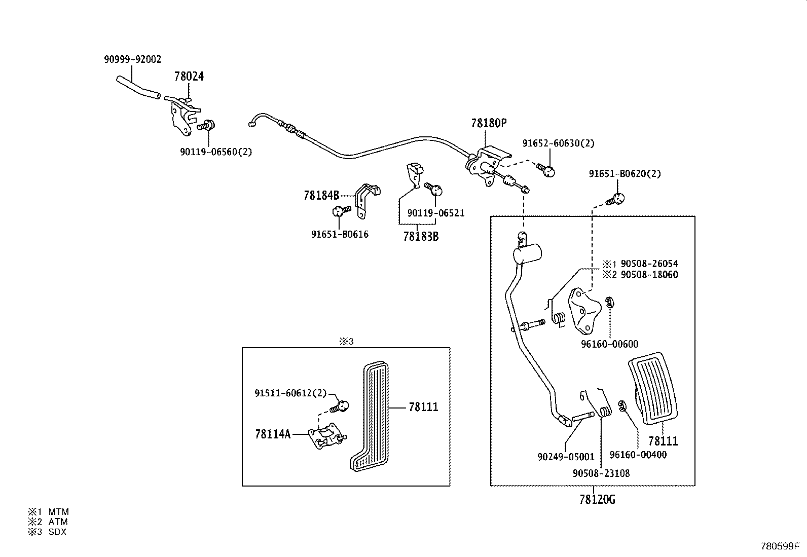 78180-43010 CABLE ASSY, ACCELERATOR CONTROL product image