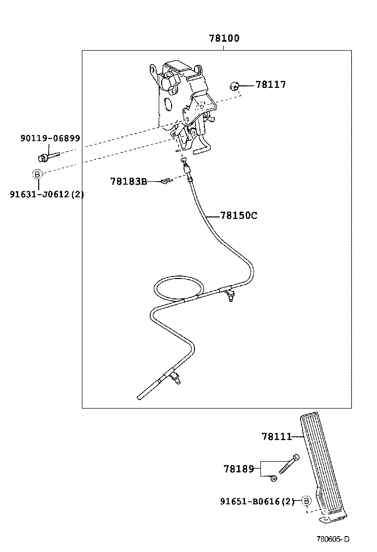 78150-25150 WIRE ASSY, ACCELERATOR FLEXIBLE product image