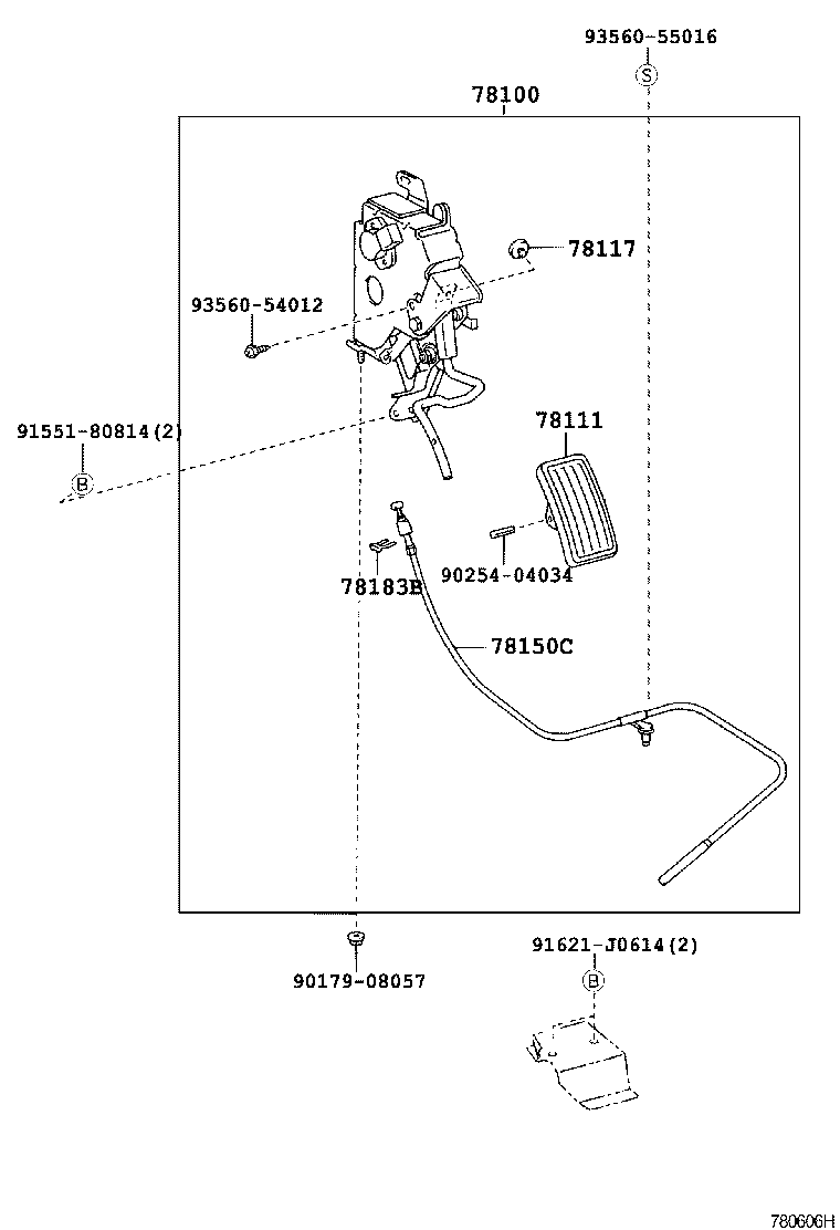 78150-37482 WIRE ASSY, ACCELERATOR FLEXIBLE product image