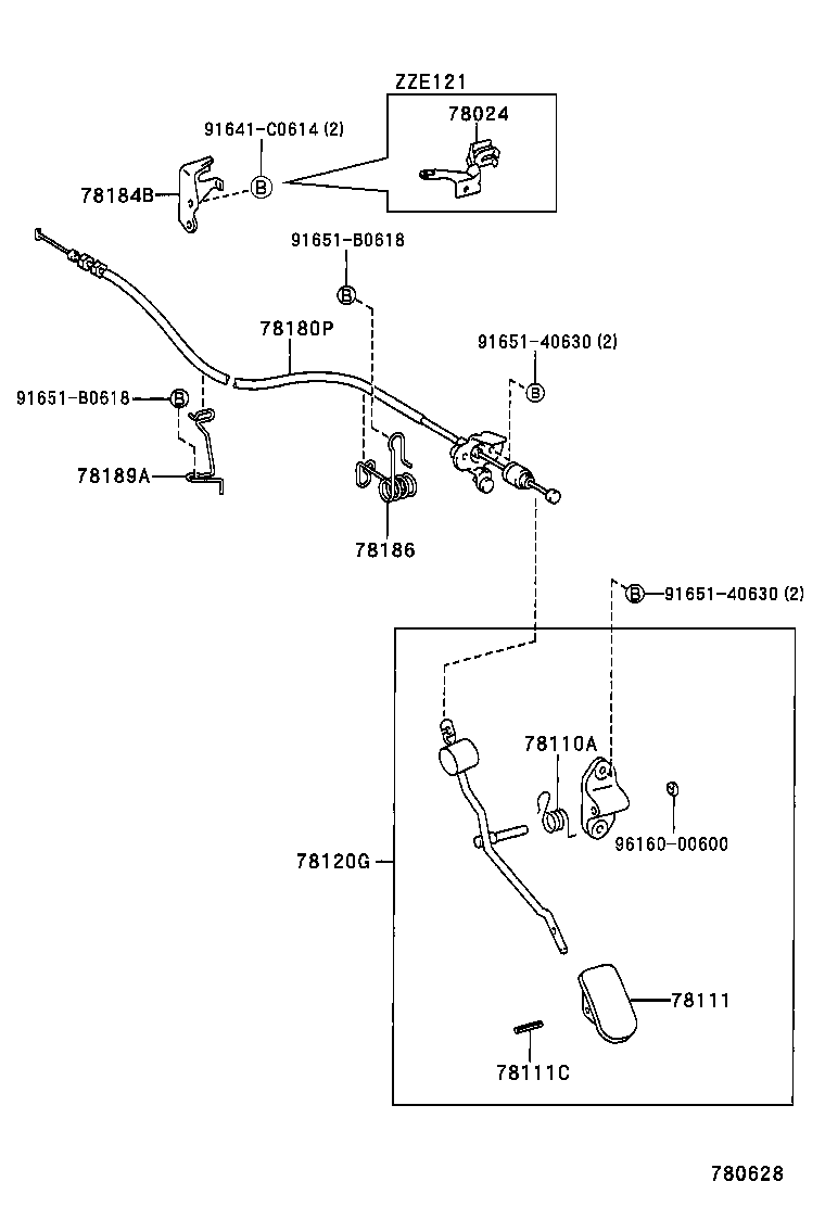 78180-13040 CABLE ASSY, ACCELERATOR CONTROL product image
