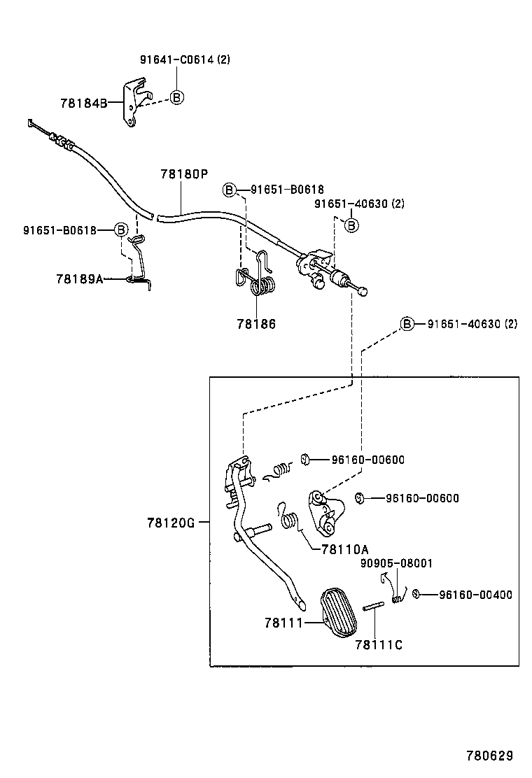 78180-13040 CABLE ASSY, ACCELERATOR CONTROL product image