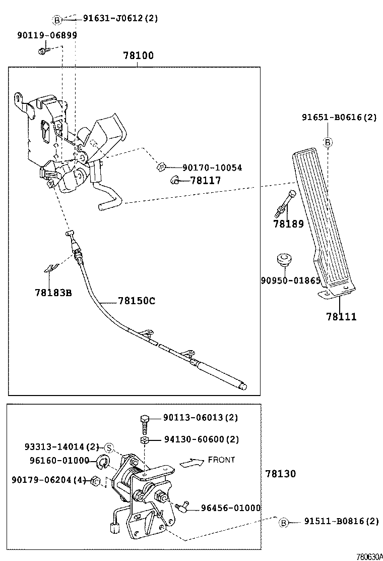 78184-37320 BRACKET, ACCELERATOR CONTROL CABLE product image