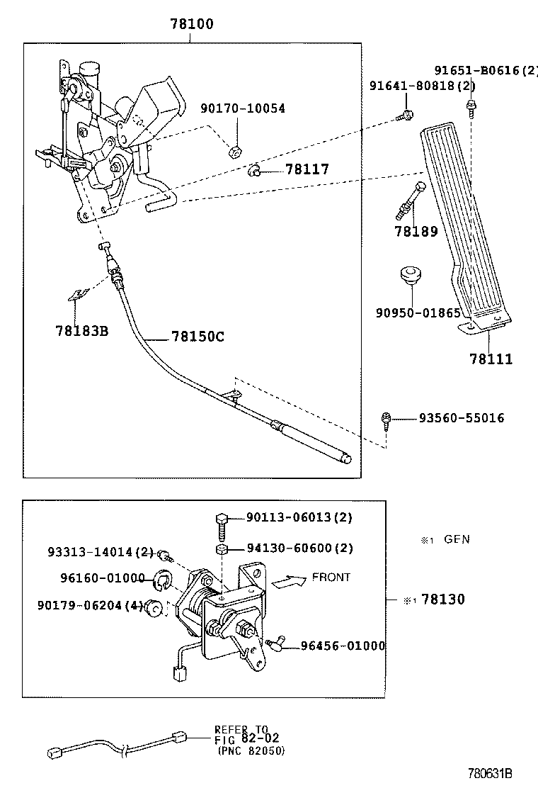 78184-37320 BRACKET, ACCELERATOR CONTROL CABLE product image