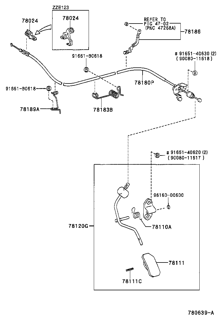 78185-13010 CLAMP, ACCELERATOR CONTROL CABLE, NO.2 product image